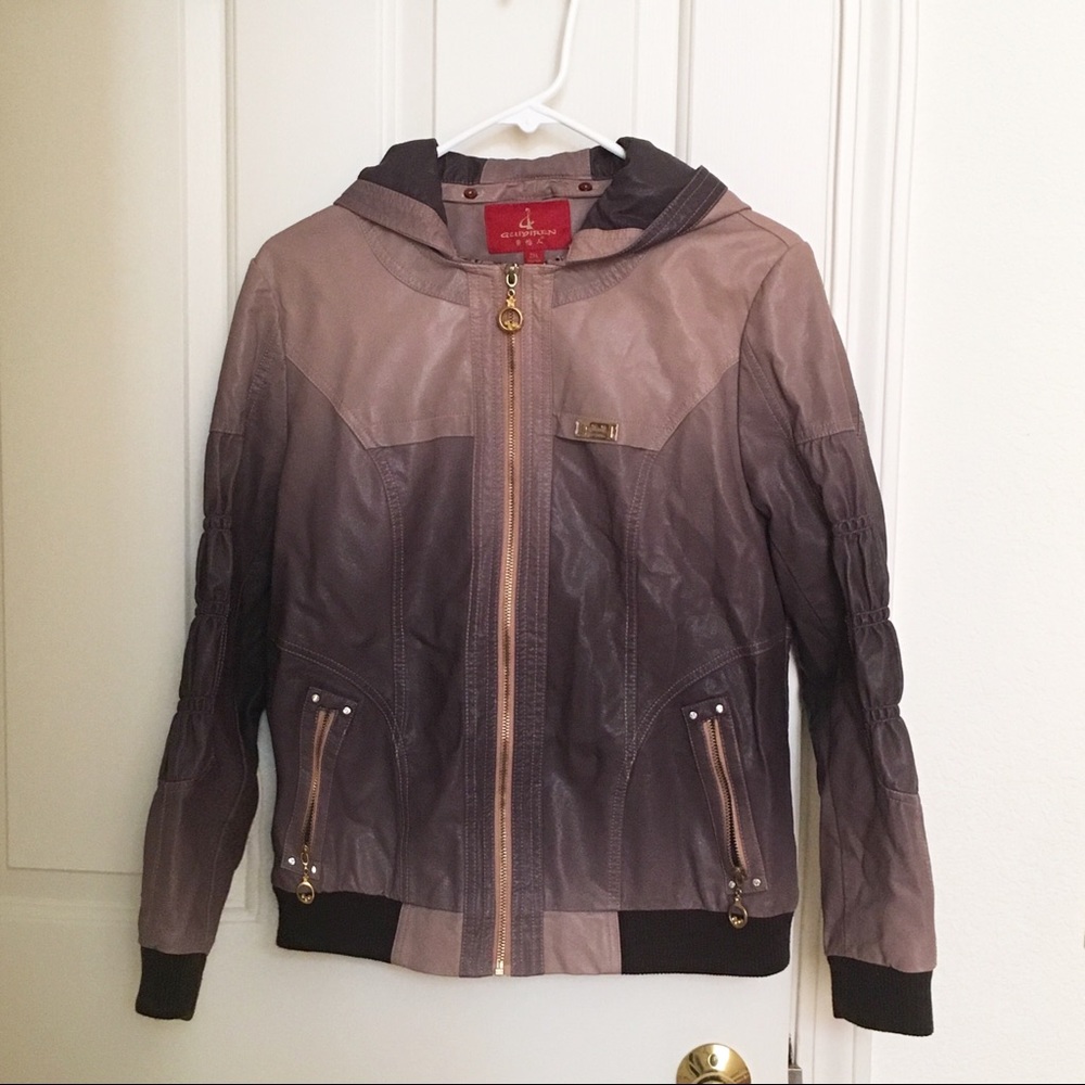 Ombré leather jacket